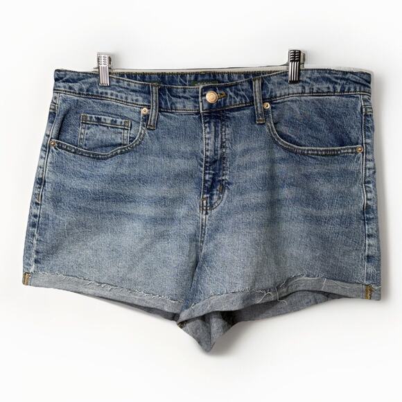 Wild Fable Shorts High-Rise Rolled Cuff Denim Size 17R Blue Jean Raw Hem - Picture 1 of 8